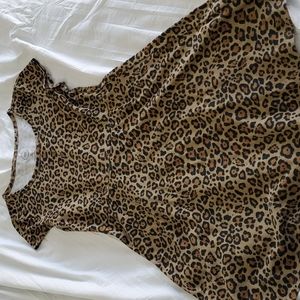Girls cheetah print skater dress